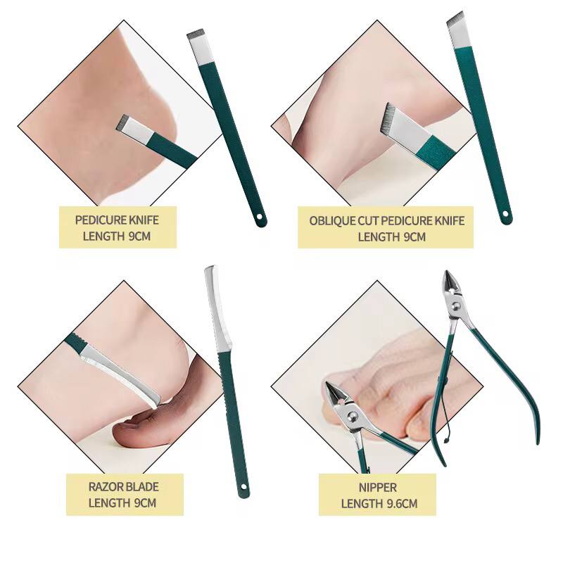 Professional manicure set with exquisite leather cover.
