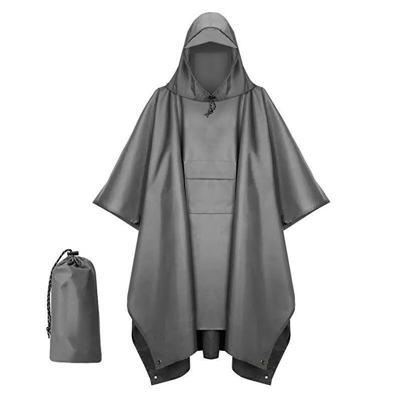 High quality unisex adult rain poncho with cap