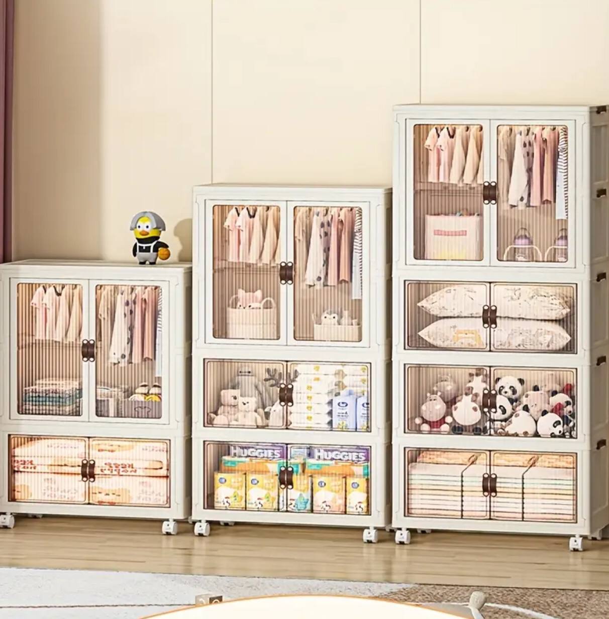 Stackable 3 Level plastic Portable Wardrobe/Closet