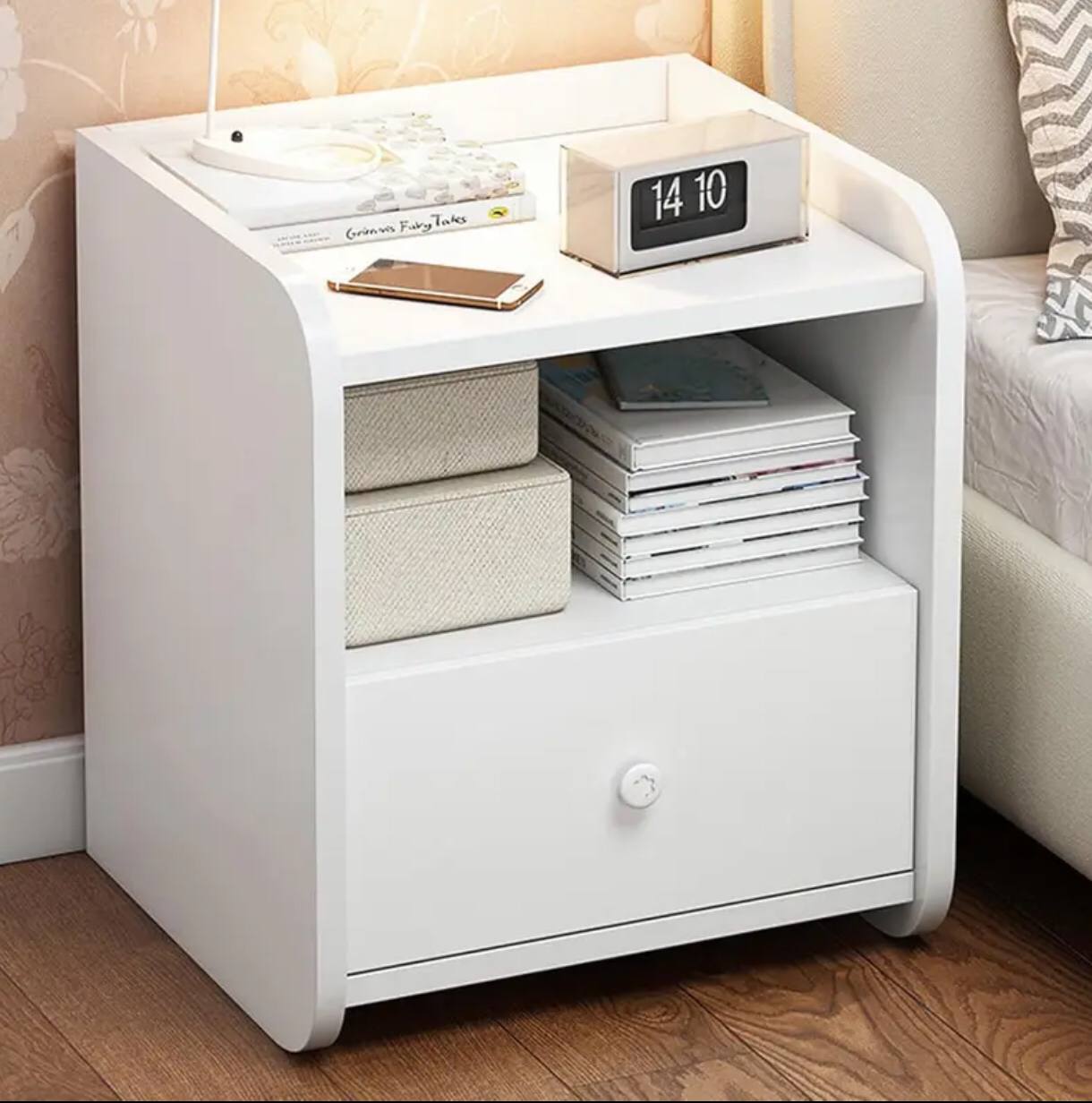 MINI BEDROOM MODERN BEDSIDE STORAGE WITH LOCKER