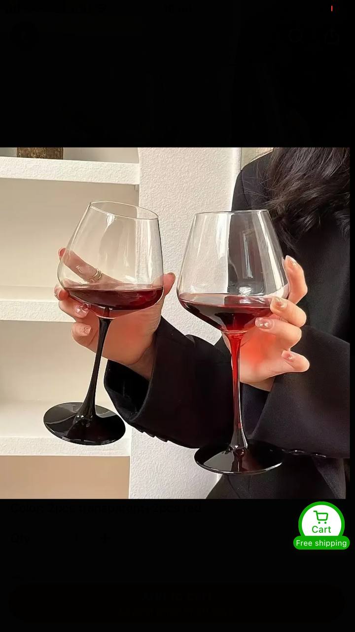 2pc Medium Capacity  Crystal Wine Glass.