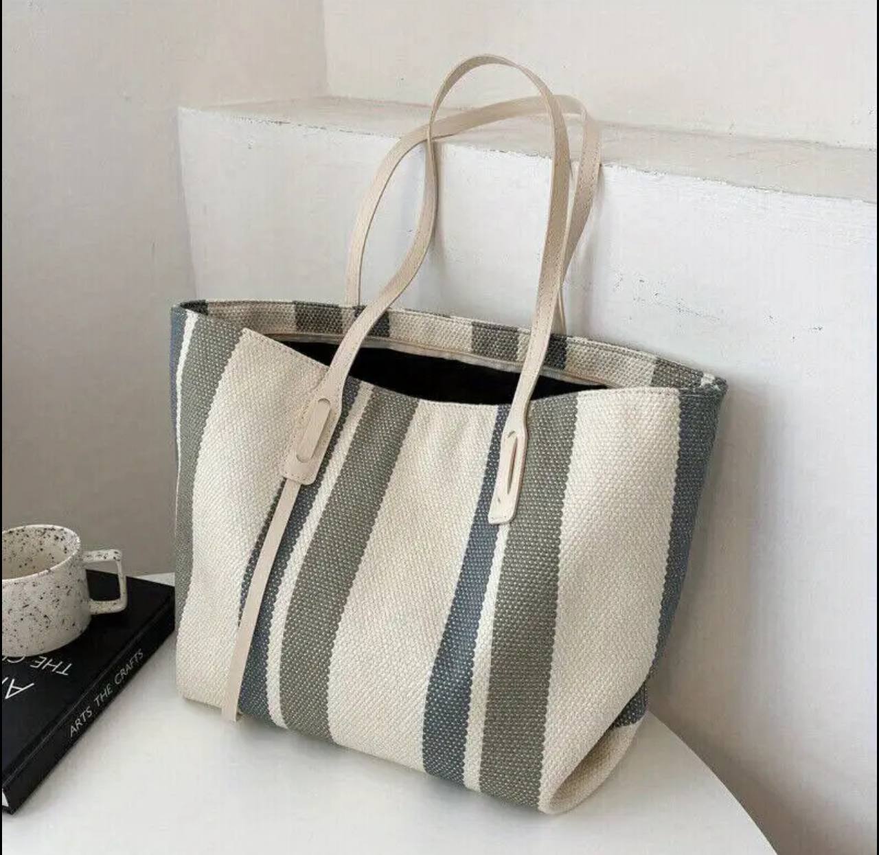 Elena Stripped Tote Bag