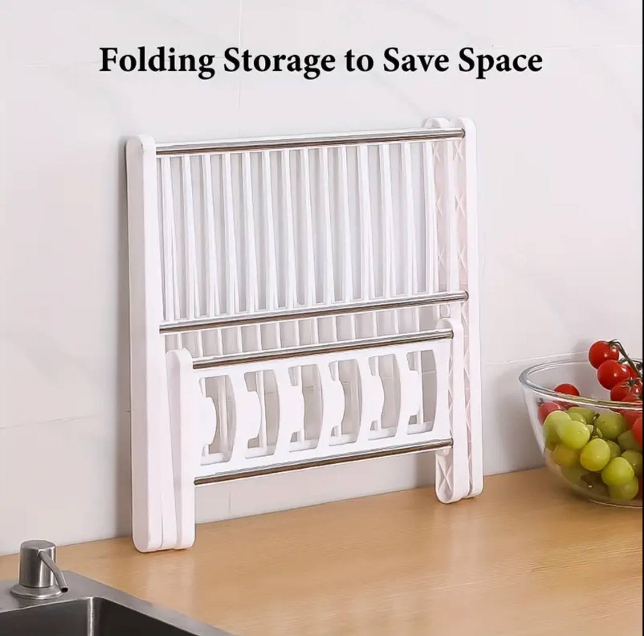 X Shape Foldable Dish Drainer Rack available in black or white