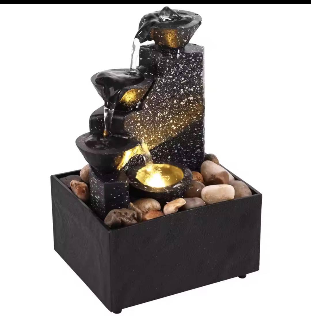 3 storey Waterfall Ornament USB 5V Battery Power Supply Tabletop