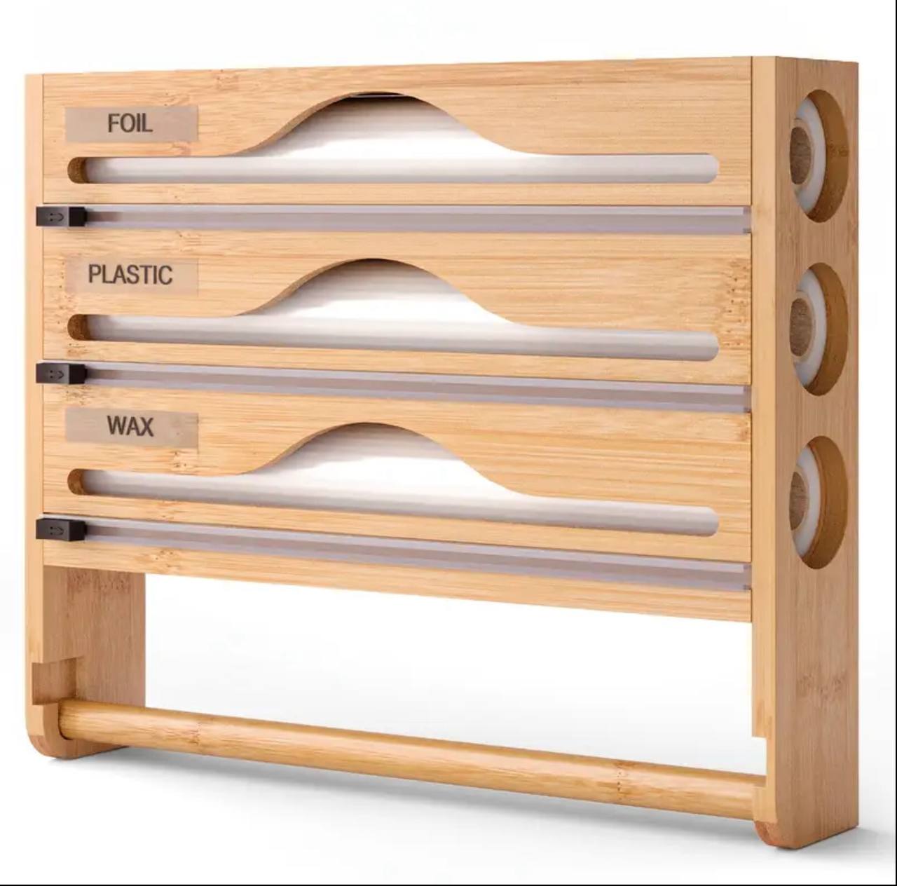 3 in 1 Roll Aluminium, Foil & Plastic wrap Dispenser