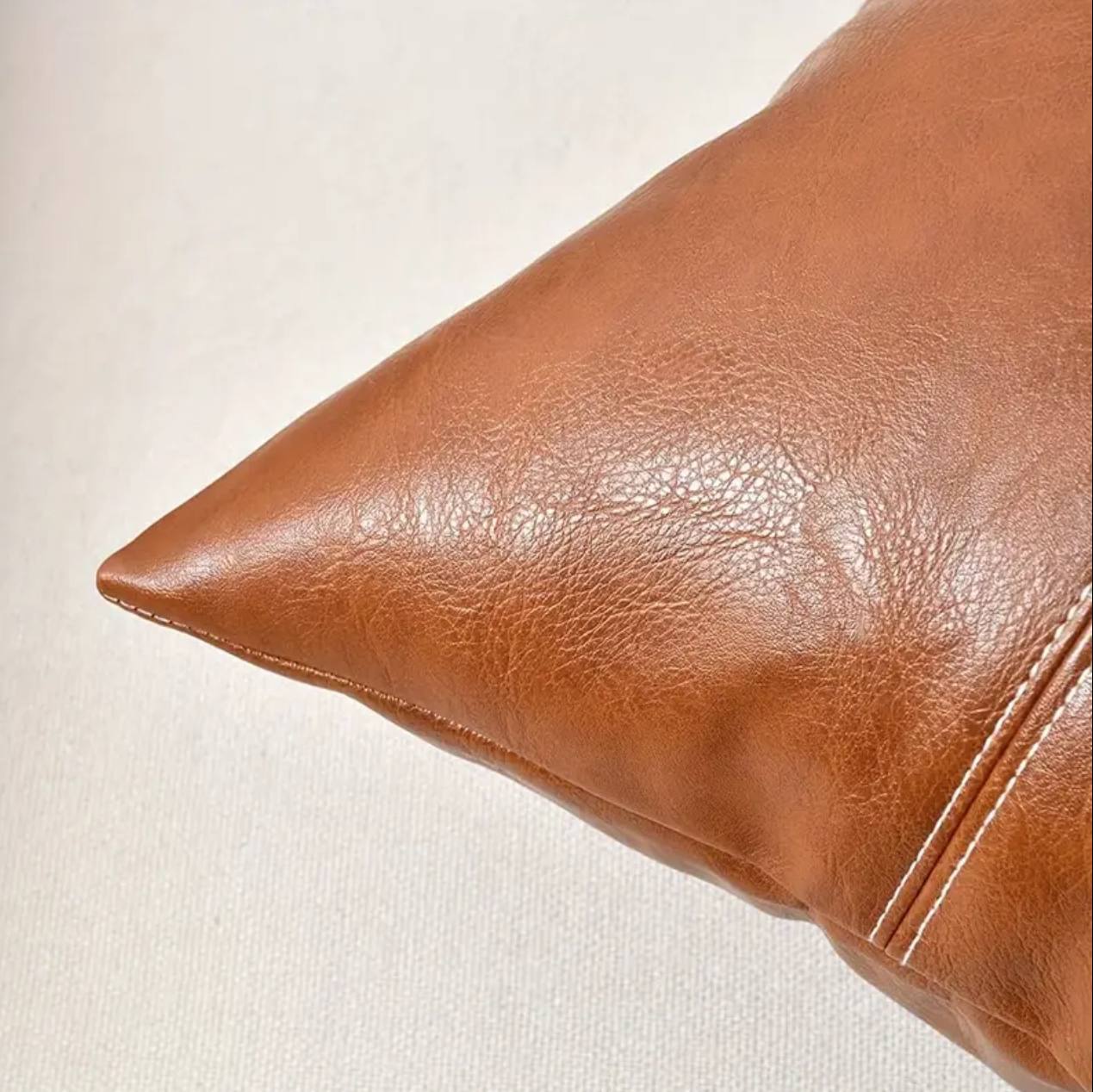 Premium quality leather Throw Pillow Case