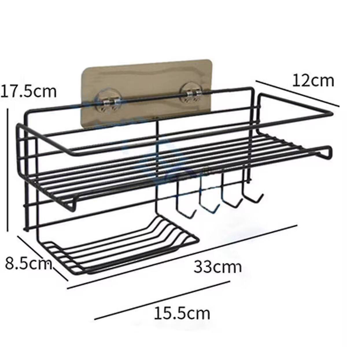 Heavy duty rectangular Self-Adhesive bathroom rack