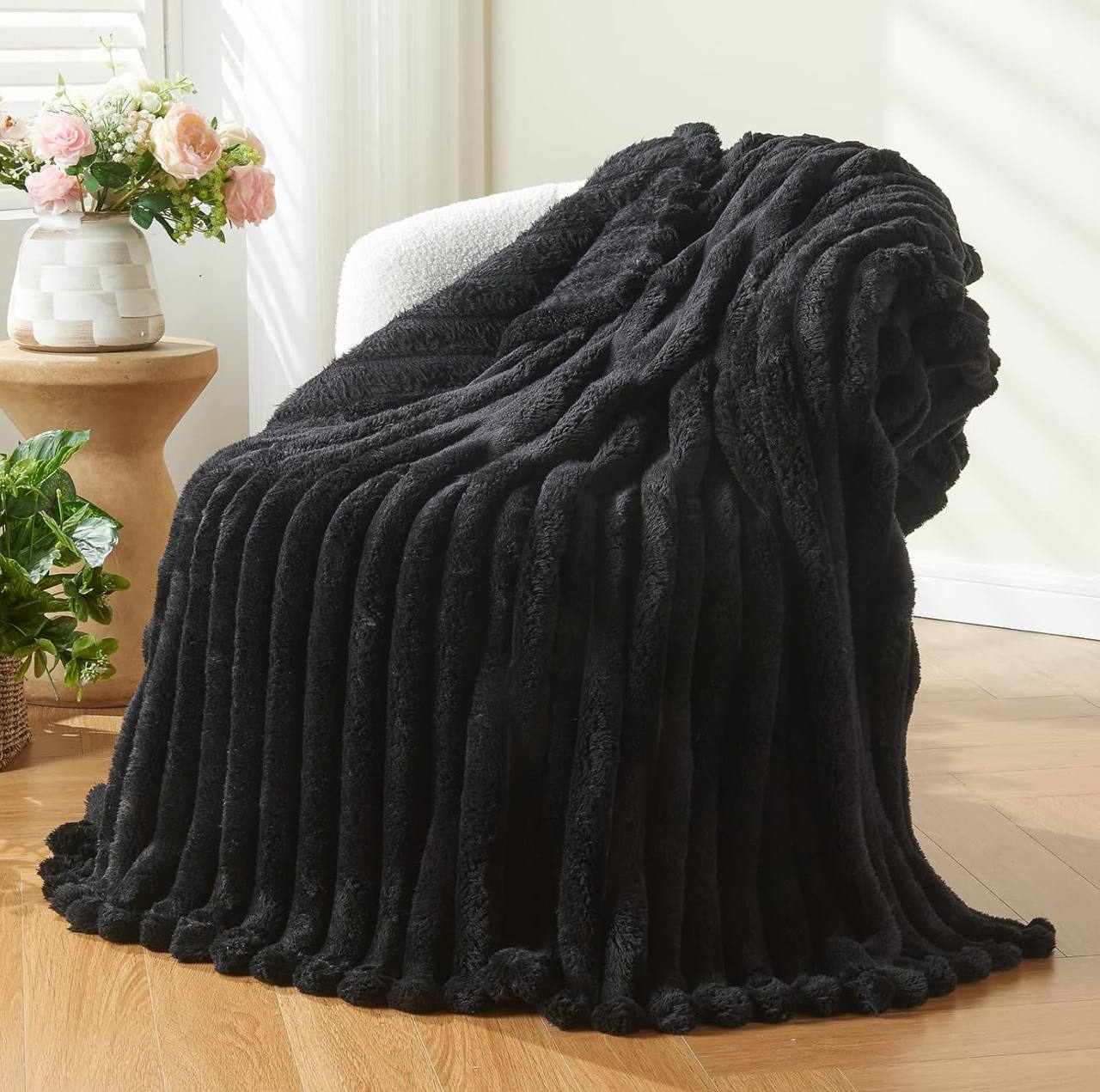 Soft Bubble Winter Throw Blanket Plain