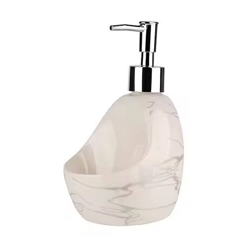 Fancy single ceramic lotion / soap dispenser with wash pad