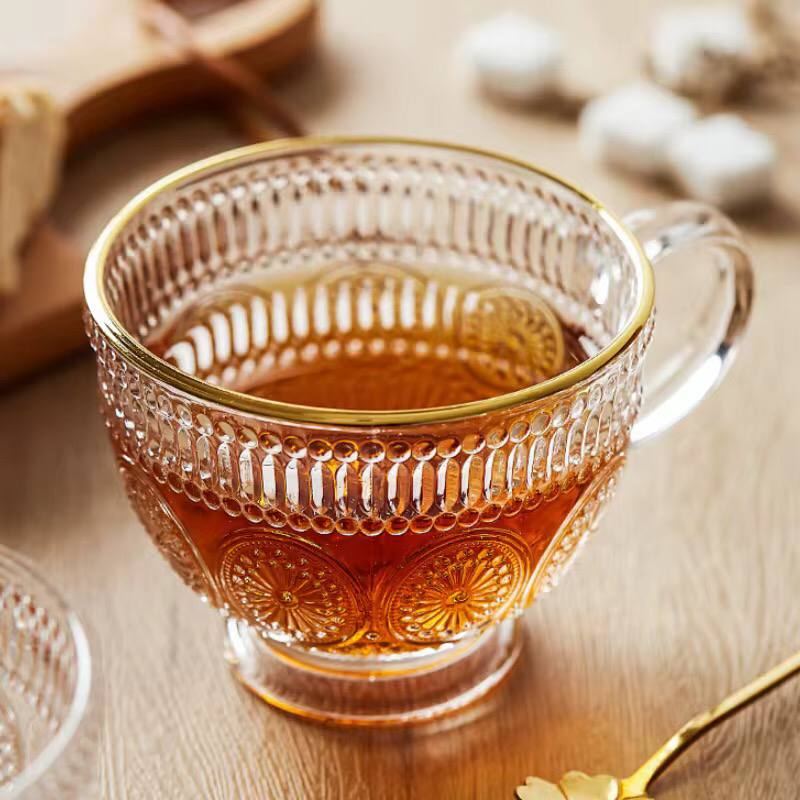 Set of 3 Romantic 500ml premium water/tea glass set