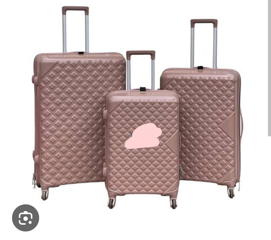 3in1 rubber Grey travel suitcase luggage bag 25kgs ,15kgs 10kgs pack suitcase set