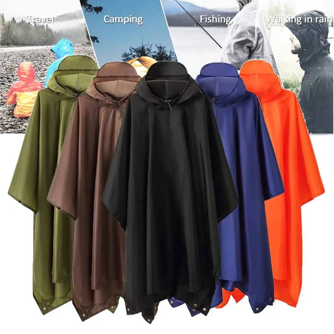 High quality unisex adult rain poncho with cap