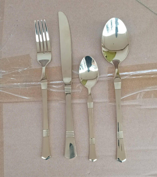 Berger 24 Piece Silverware Flatware Cutlery Set with Square Stand