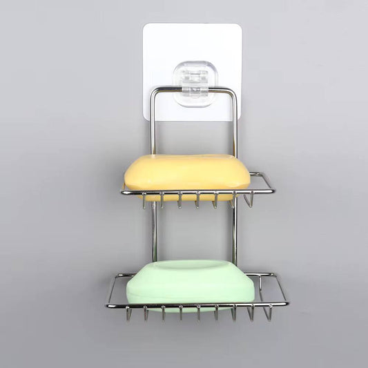 Stainless steel double soap dish