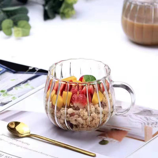 Stripped Pumpkin shape borosilicate cups 
2pcs