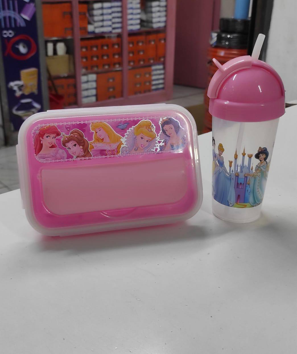 Combo cartoon themed 2-in-1 Lunch Box with Tumbler Set 500ml with straw,