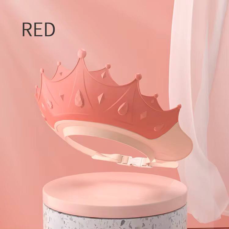 Adjustable Baby Shower Shampoo Cap Crown Shape Wash Hair Shield