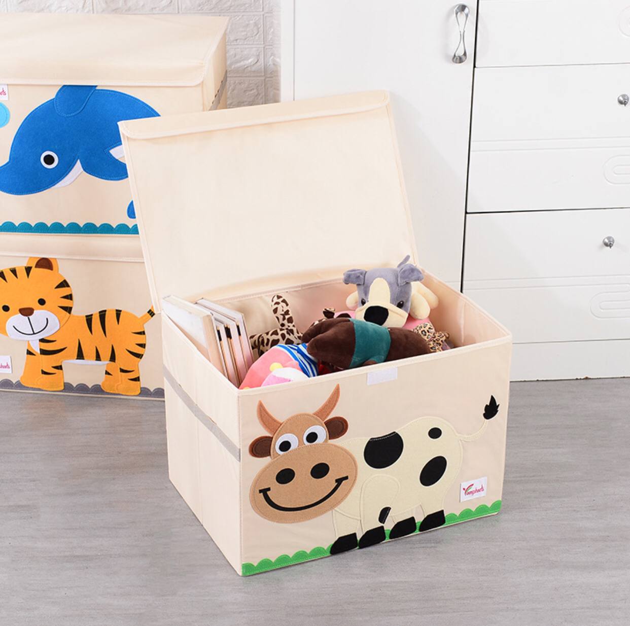 Luxury storage basket with lid