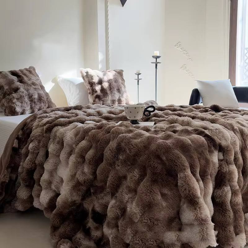 Soft Bubble Winter Throw Blanket Tie Dye Minky Blanket