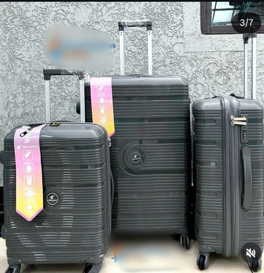 Unbreakable rubber suitcase  Pp 3-in-1  suitcase set
