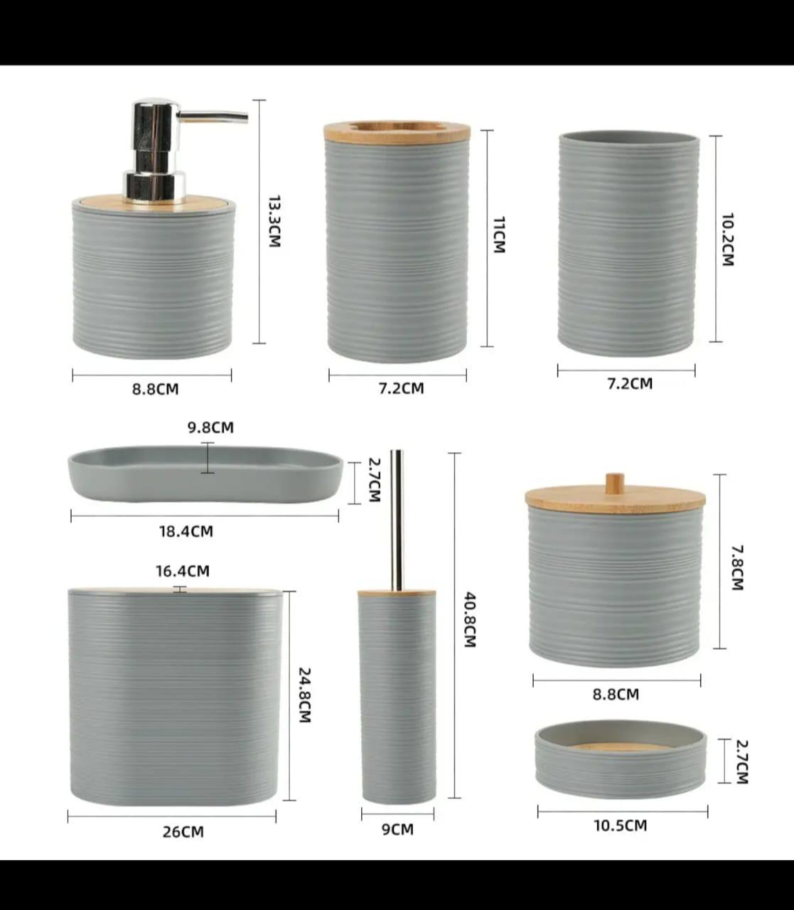 Luxury Bamboo Plastic Bathroom
Accessories set.