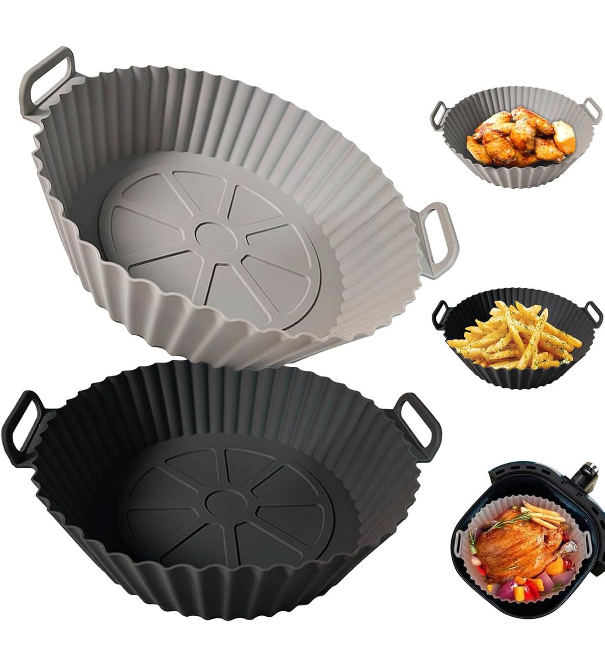 Food grade silicone 16-22cm air fryer liner baking tin