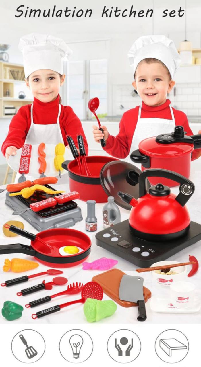 61pcs kids kitchen cookware playset toy set for cooking