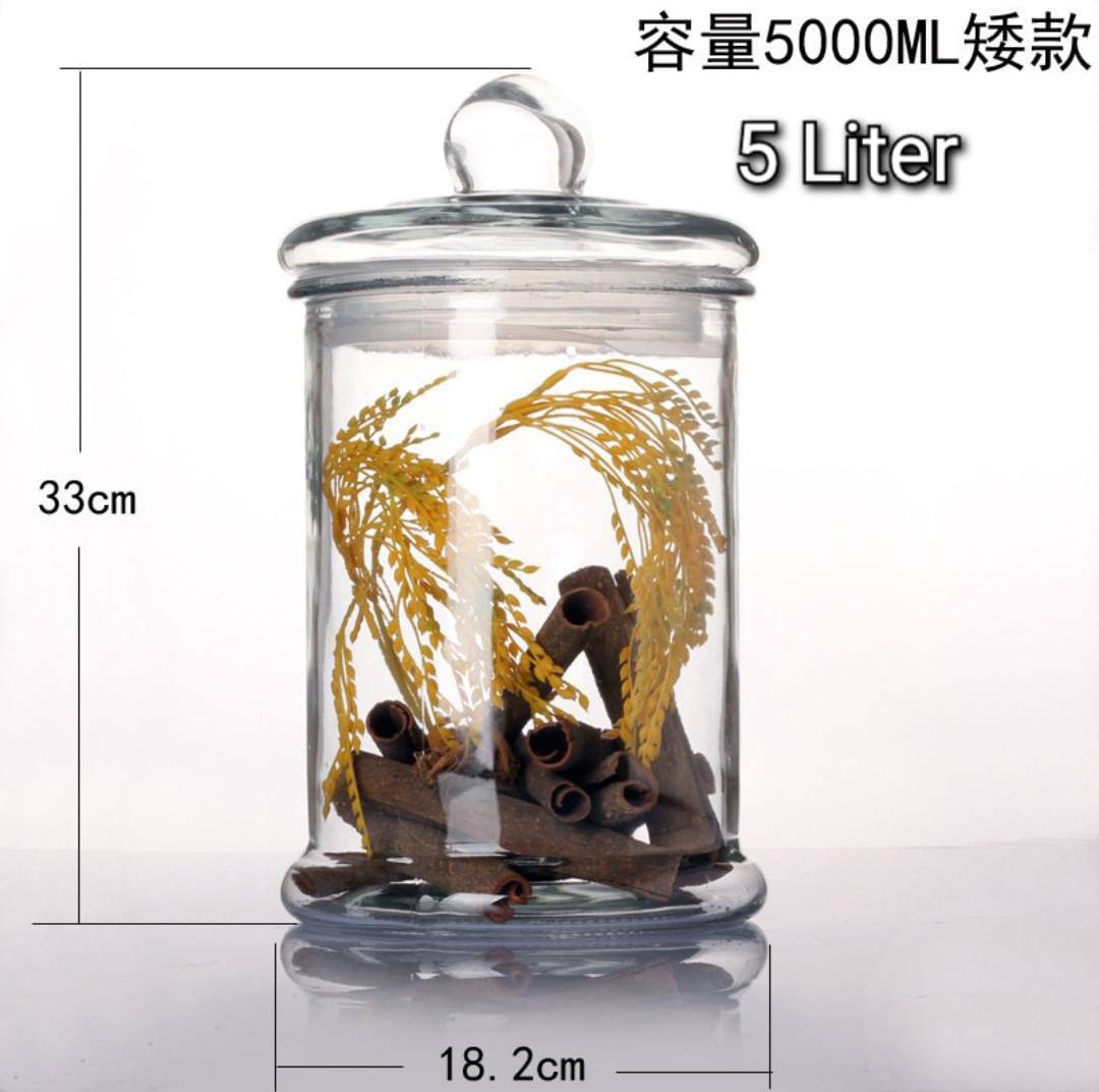 Premium cylindrical Glass Storage Jars 5000ml