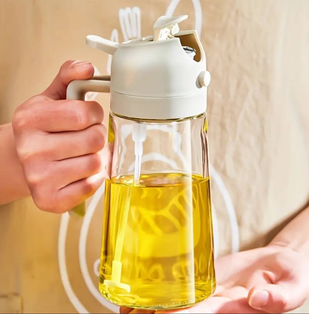 2-in-1 Oil Spray Bottle & Dispenser – Perfect for Controlled Cooking