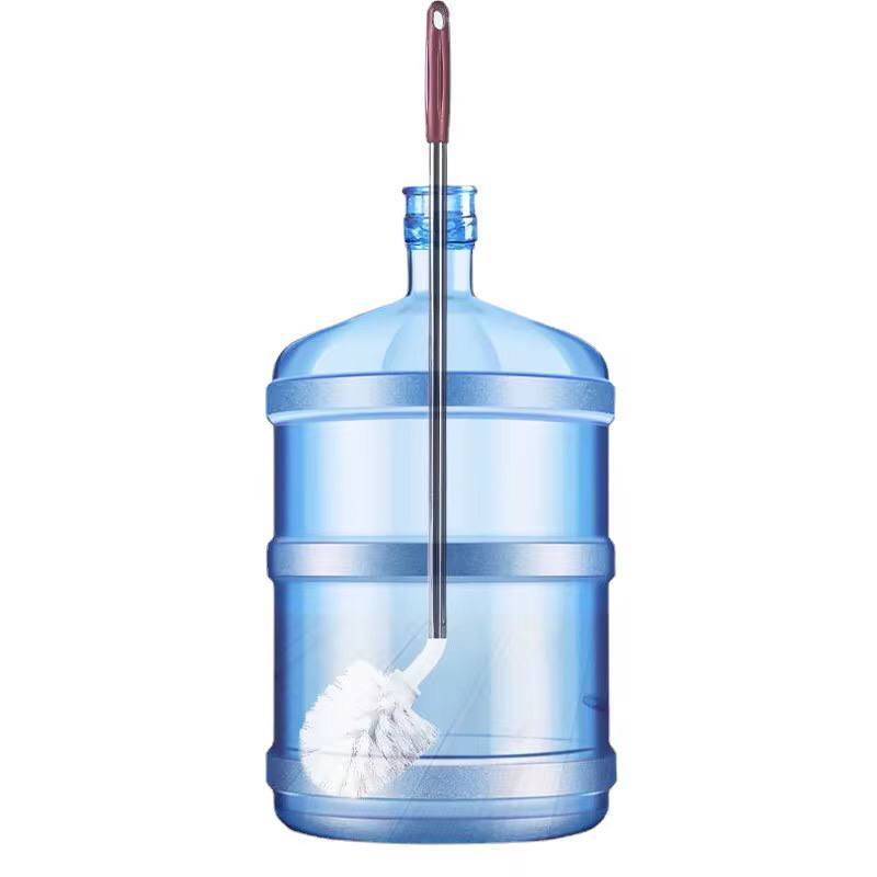 Bent gallon bottle cleaning brush