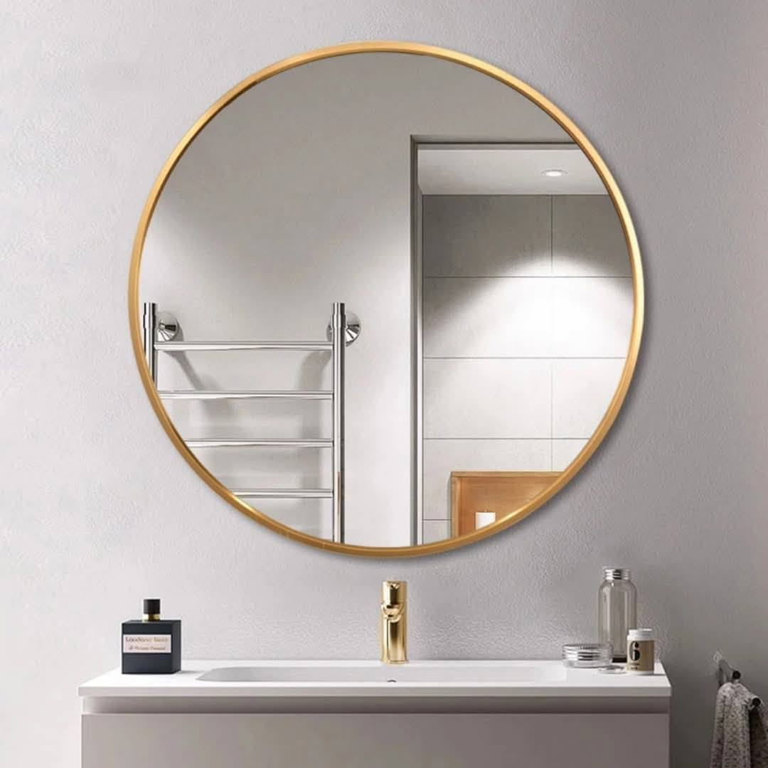 Contemporary Round Mirror For Bathroom Vanity, Entryway, Living room 
Size: 90cm