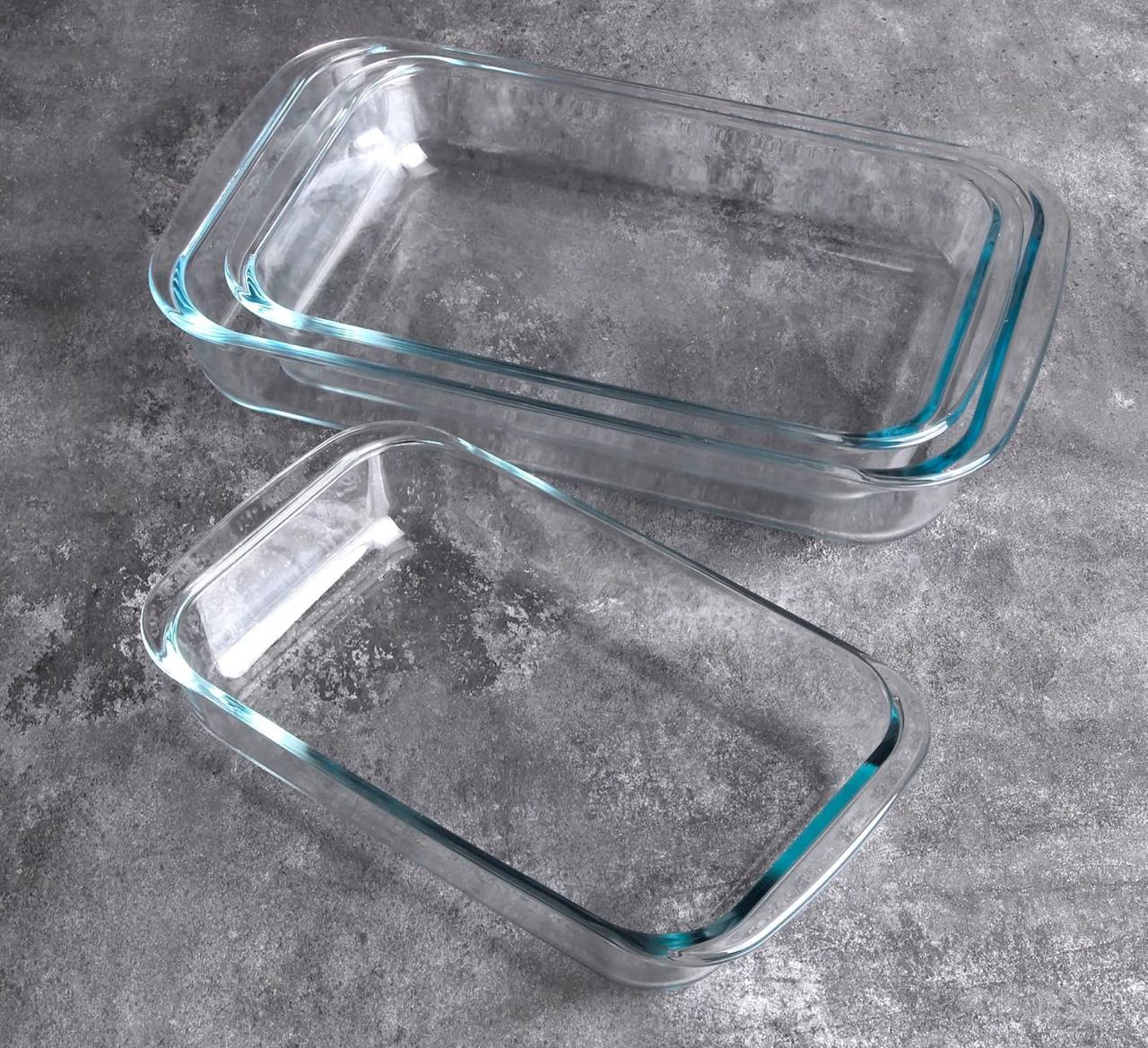 3pc(3l,2.2l/1l) rectangular Glass  Baking tray set