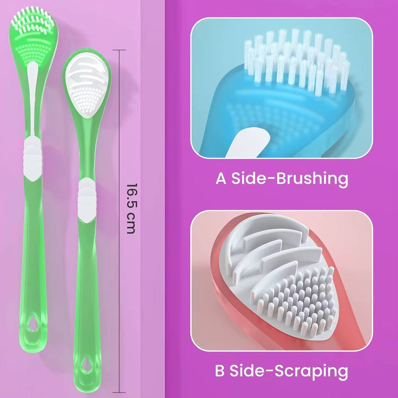 Double sided Silicone  Tongue cleaner