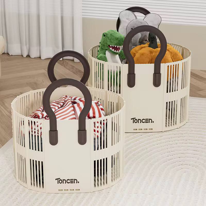 Foldable laundry / Toy Basket with Handle