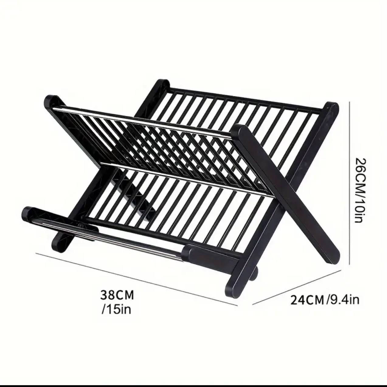 X Shape Foldable Dish Drainer Rack available in black or white