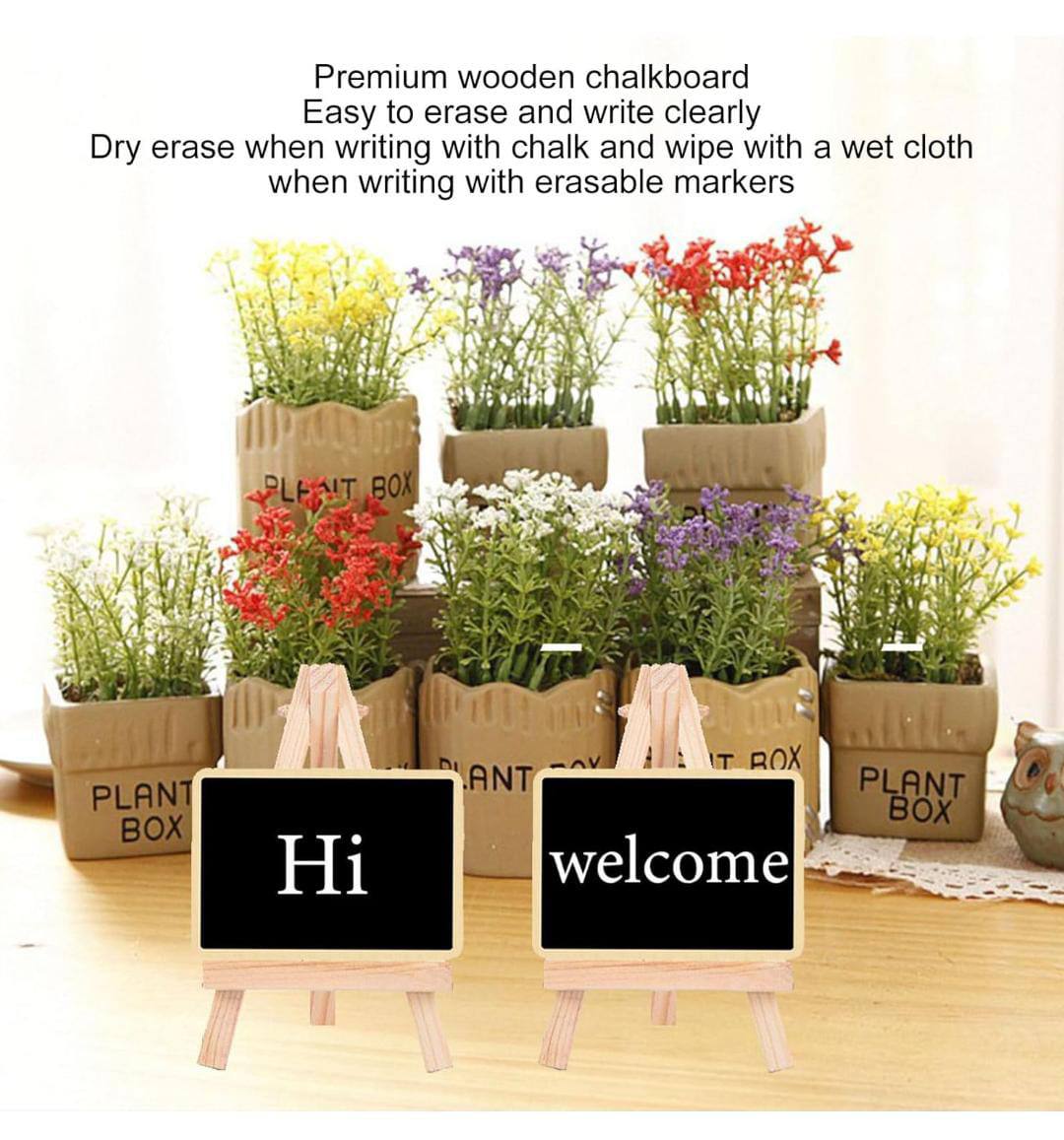 Creative multiple purposes Wood Mini Chalkboard Signs with Support Easels, Place Cards