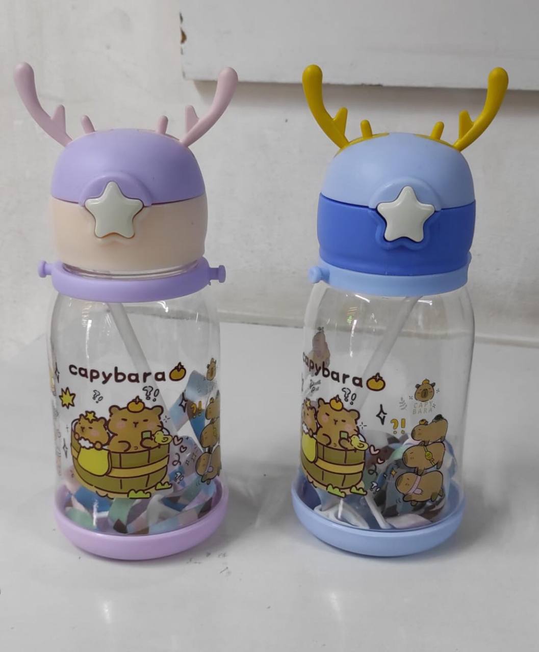 Cute Cartoon Horn Shape Sipper Bottle for Kids