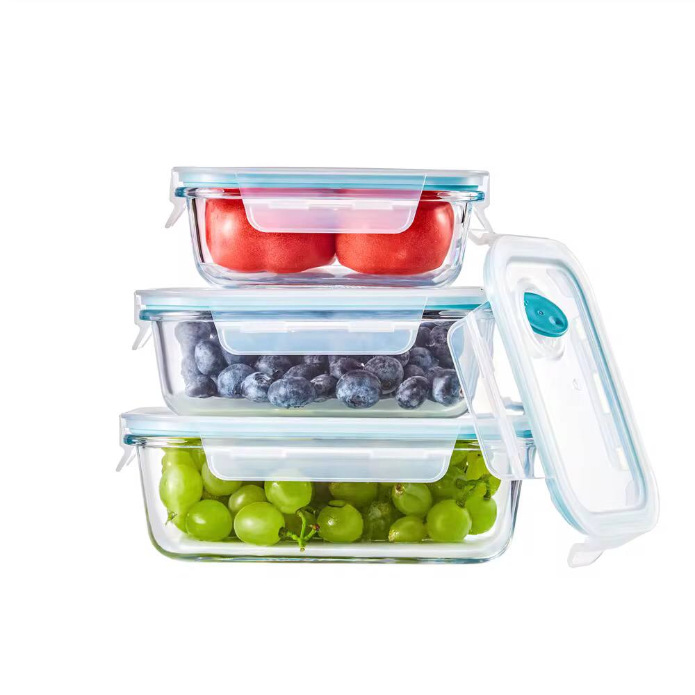 3in1 glass Preservation Bowls with air tight silicon covers (size380+520+800ml)
per set of 3