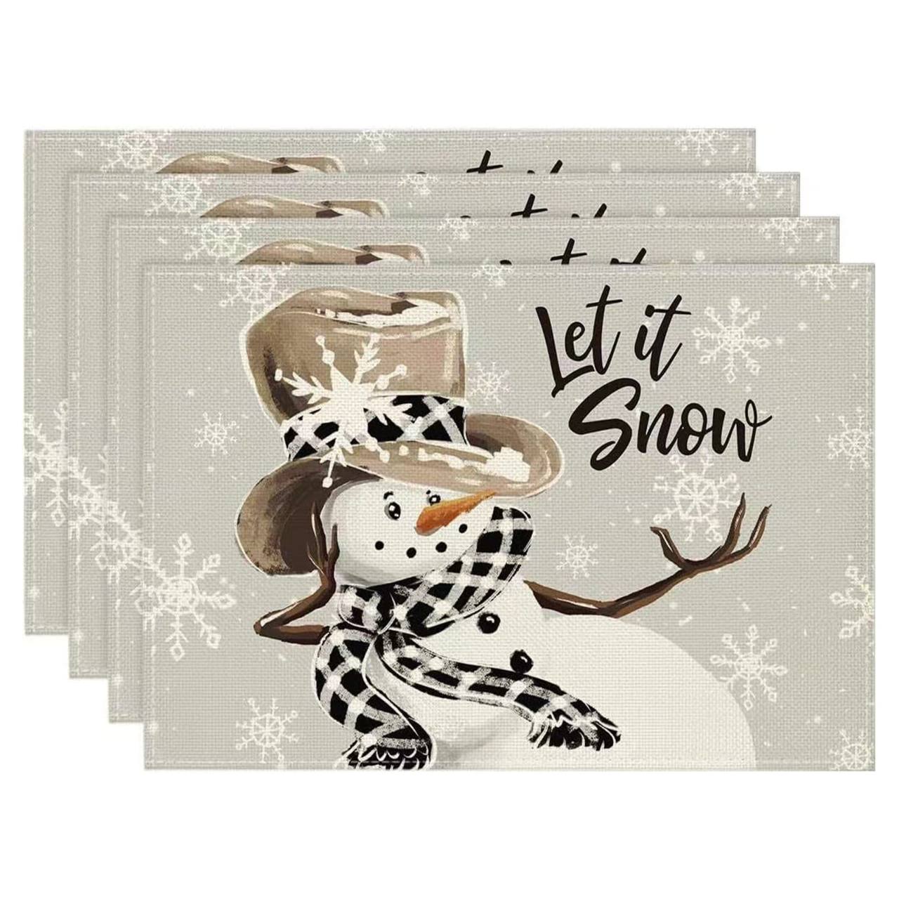 Plaid Christmas Rectangular Placemats Set of 2pcs