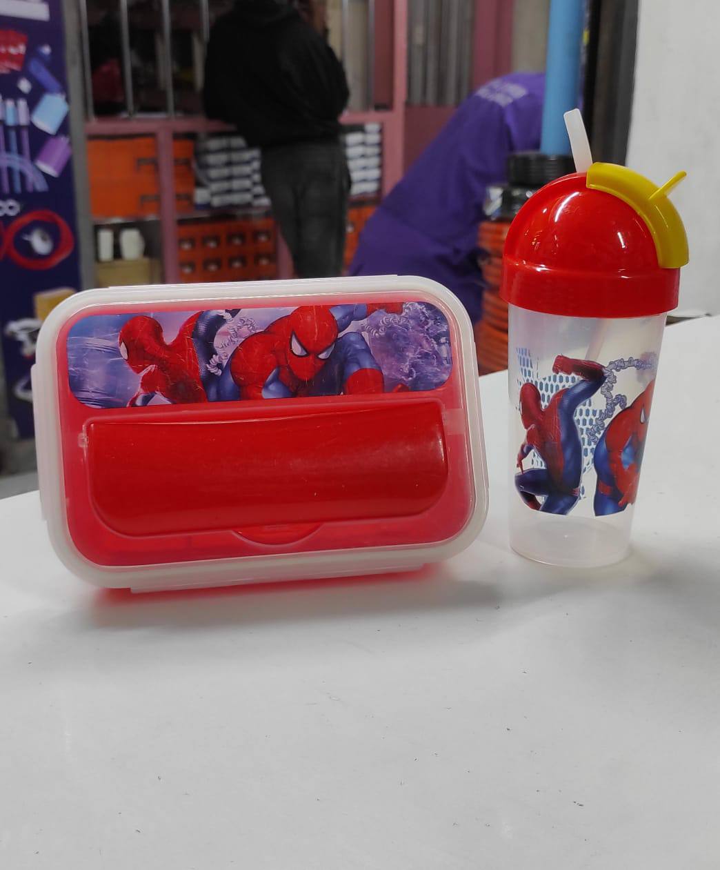 Combo cartoon themed 2-in-1 Lunch Box with Tumbler Set 500ml with straw,