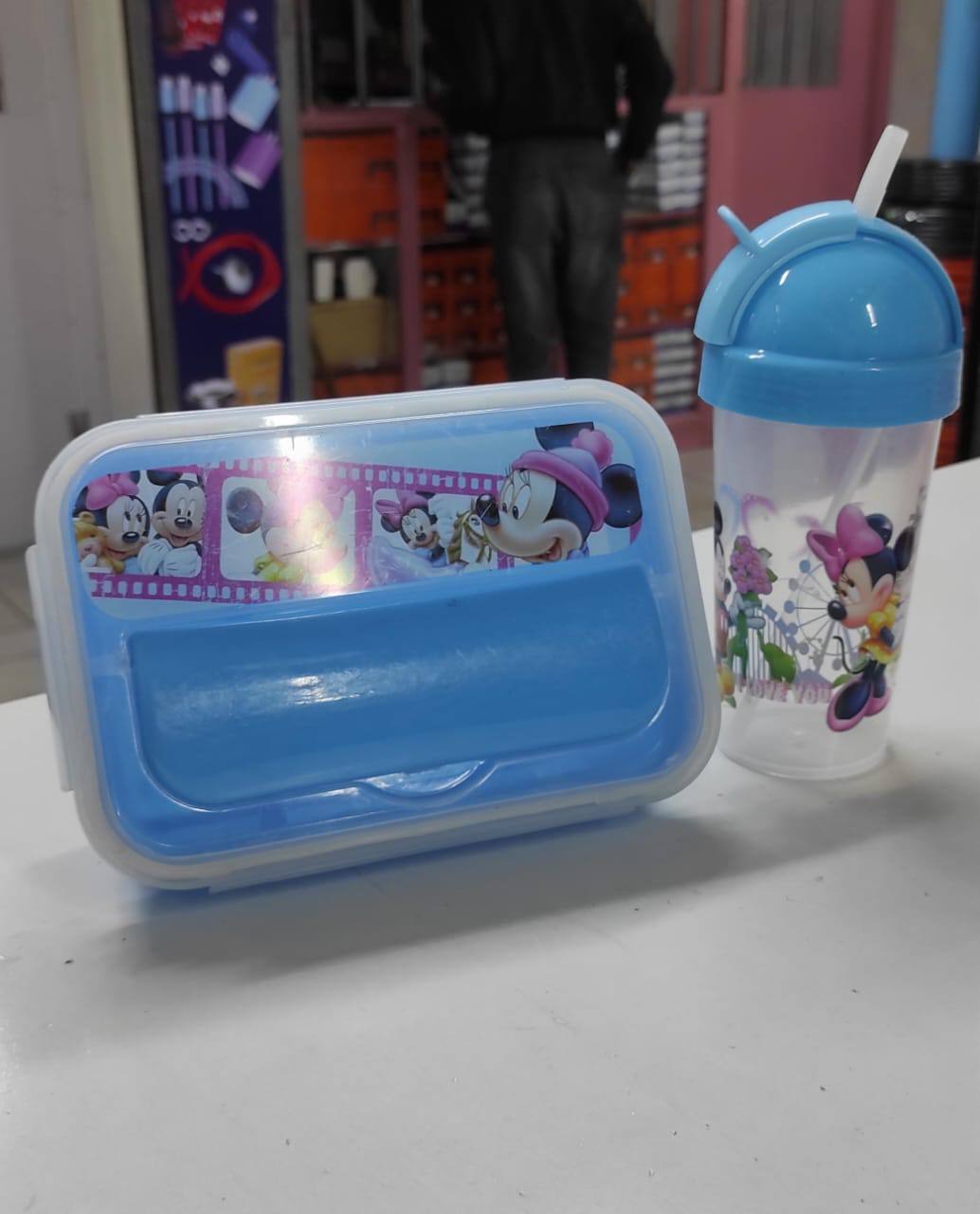 Combo cartoon themed 2-in-1 Lunch Box with Tumbler Set 500ml with straw,