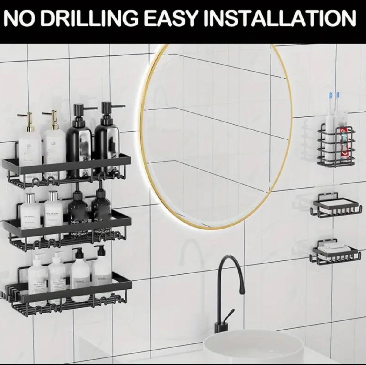 6pcs set Shower caddy shelf/Bathroom organizer