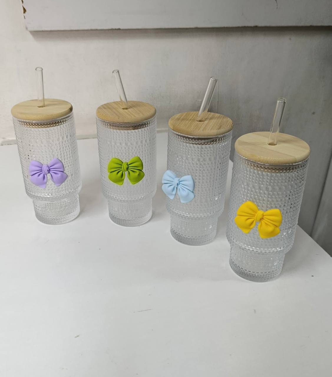 475ml Glass Cups with Lids and Straws, Vintage  Embossed tumbler Glassware for Whiskey Cocktail Beer, Iced Coffee/tea Cups with Lid, Glass Tumbler with Straw and Lid