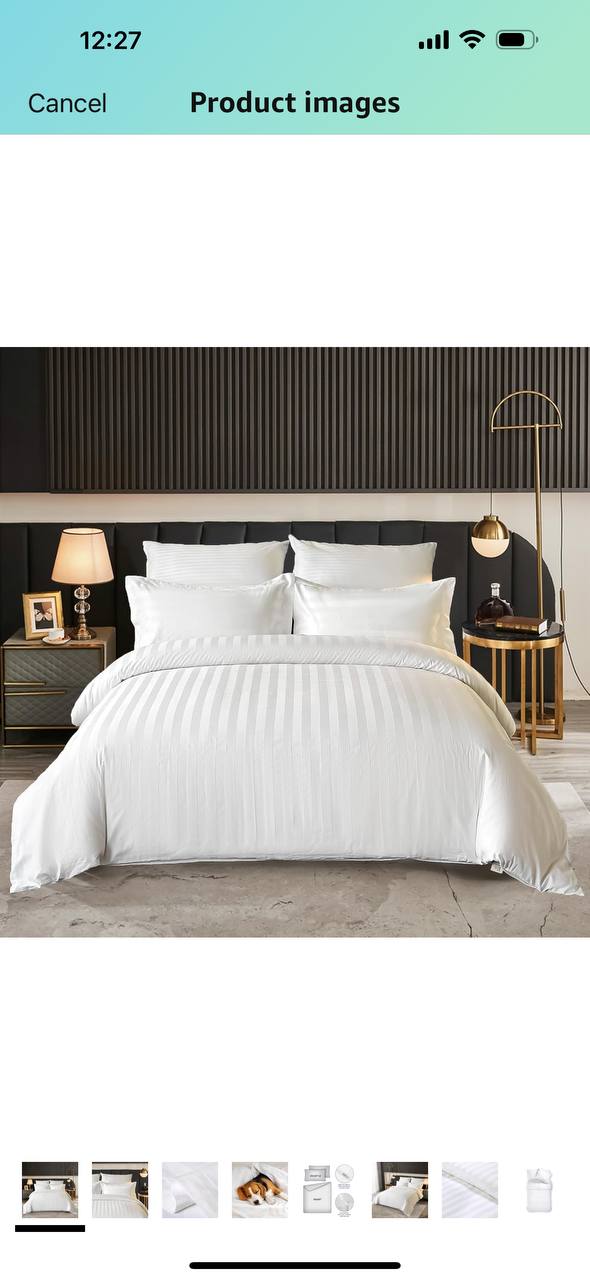 White striped duvet
Size: 6 by 7