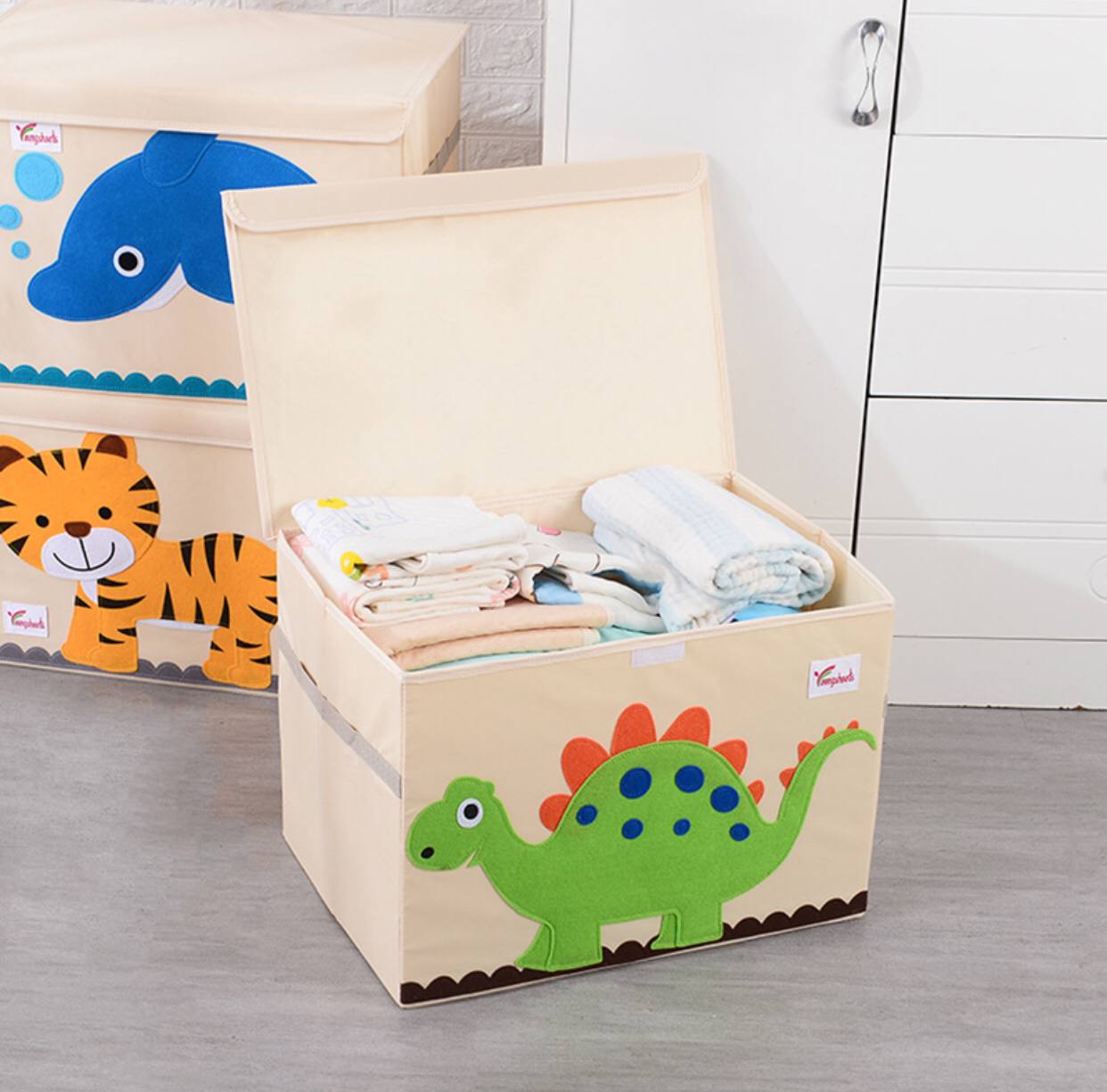 Luxury storage basket with lid