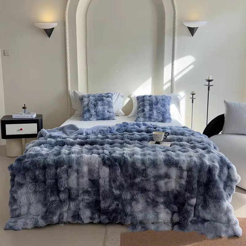 Soft Bubble Winter Throw Blanket Tie Dye Minky Blanket
