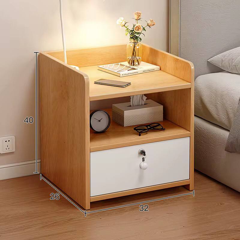MINI BEDROOM MODERN BEDSIDE STORAGE WITH LOCKER