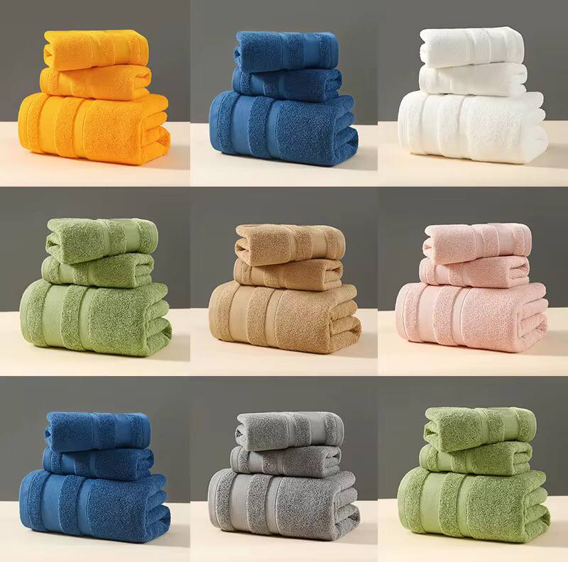 Combed Cotton Bath Towel Sets 3pcs