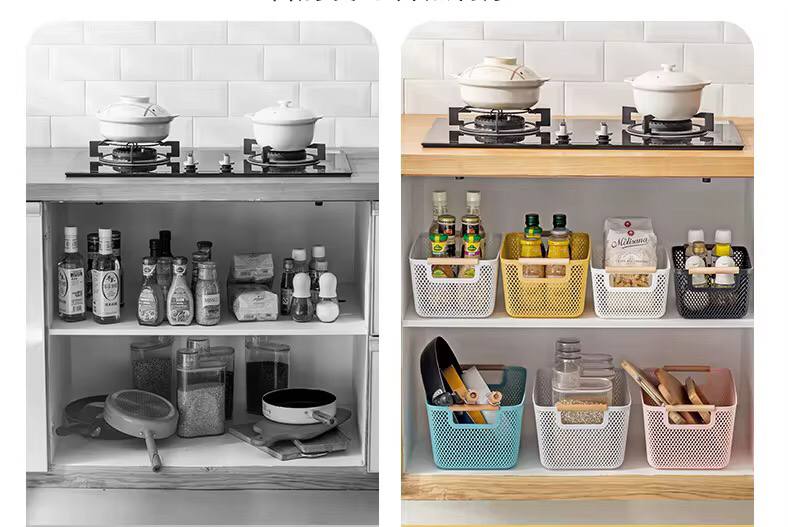 3pcs Extra-Large Mesh Plastic Storage Baskets