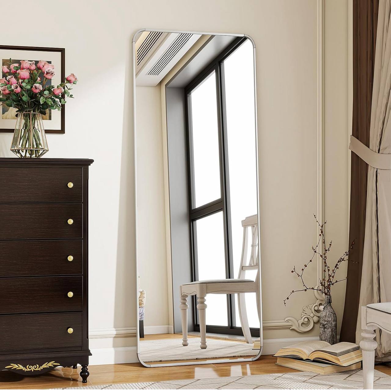 Full body rectangular framed dressing mirror
